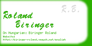 roland biringer business card